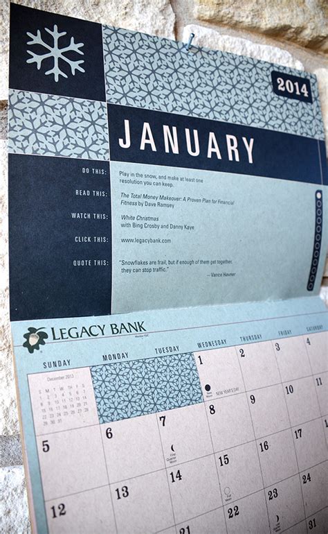 Legacy Bank Calendar 2014 On Behance