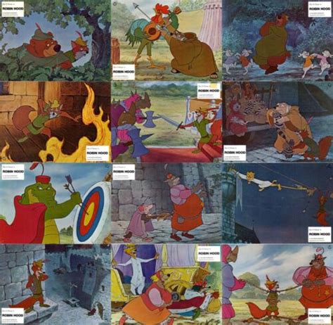 Robin Hood Walt Disney Complete German Lobby Card Set 12 AHF 8 5 X 11
