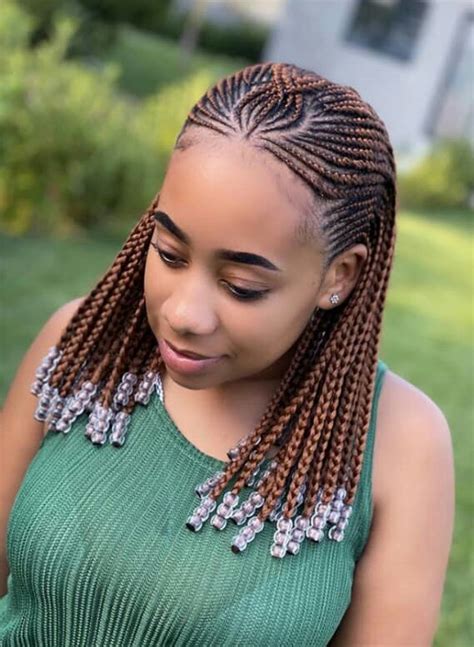 Aug 21, 2017 · braided hairstyles embrace plenty of terrific versatile versions, including protective natural braided hairstyles for long, medium and short hair, showy tree braids and braided mohawks, big or small box braids and inventive braided updos, chic fishtails, classy french braids and twist braids. Beautiful African Braids Hairstyles with Beads ...