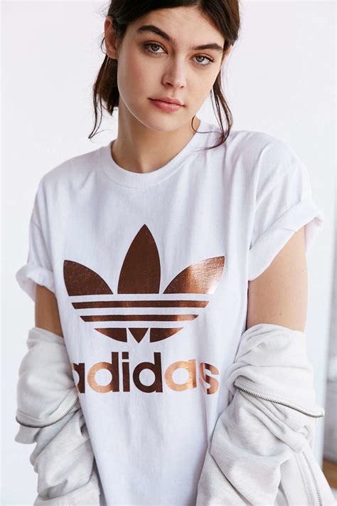 Lyst Adidas Originals Originals Metallic Logo T Shirt In White
