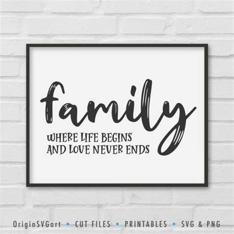 Family where life begins and love never ends SVG - Origin SVG Art