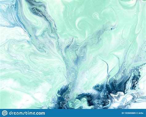 Blue And Green Creative Abstract Hand Painted Background Marble