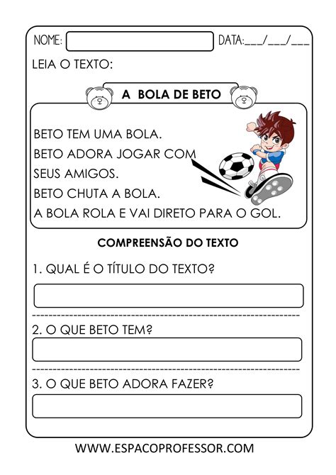 Atividades De Português 1º Ano → Alfabetização Interpretação Imprimir