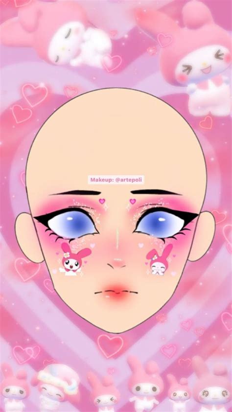 Boceto My Melody Makeup Makeover Face Chart Makeup