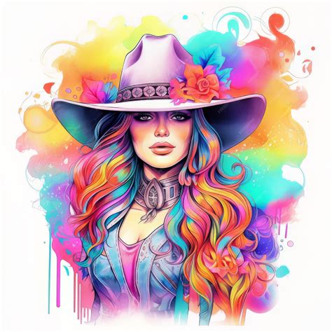 Premium Ai Image Beautiful Girl In A Cowboy Hat With A Horse Vector