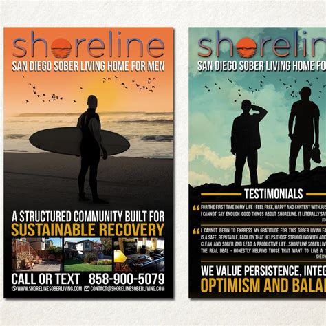Marketing Collateral For Mens Sober Living Community In Socal Beach