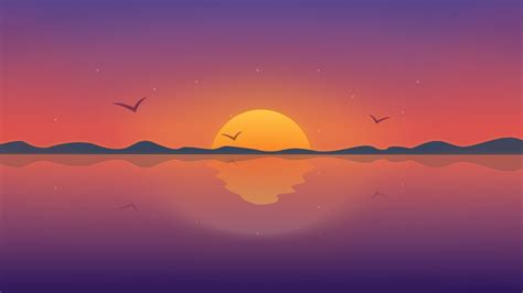 1600x900 Minimal Reflection Sunset 1600x900 Resolution Wallpaper Hd