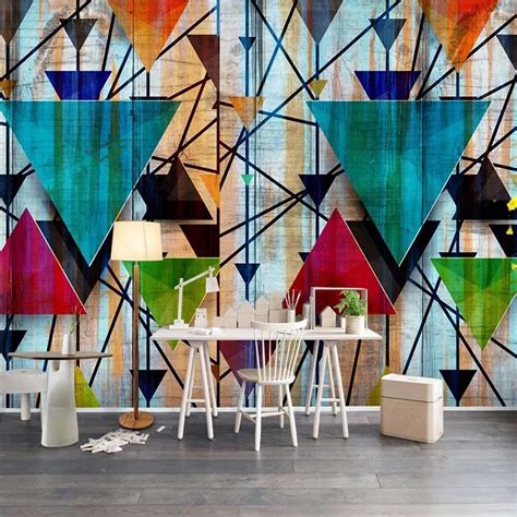 Custom Mural Papel De Parede 3d Creative Color Geometric Art Wall