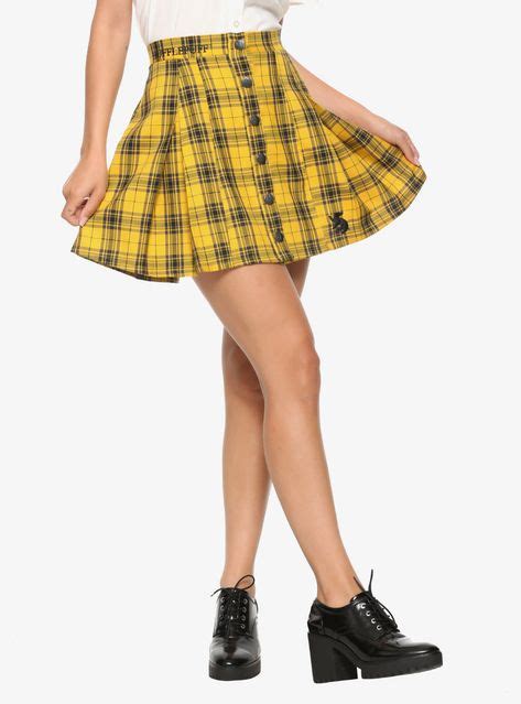 Harry Potter Hufflepuff Pleated Plaid Skirt Hufflepuff Outfit