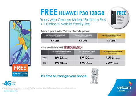 We are an official reseller/dealer for celcom. Dapatkan Huawei P30 percuma dengan kontrak pascabayar ...