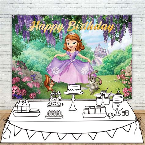Buy Youran Sofia The First Birthday Theme Backdrop Happy Birthday X Ft