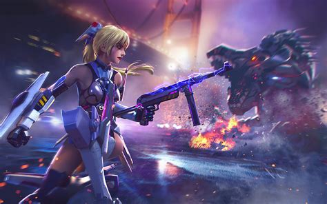 Hd wallpapers and background images 3840x2400 Cyber Girl Garena Free Fire Game 4k 4k HD 4k ...