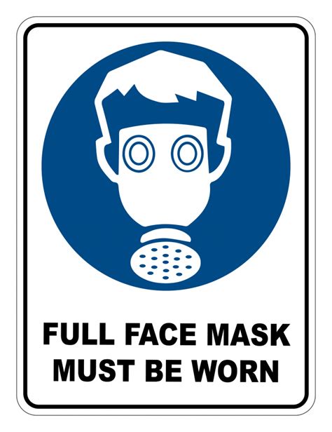 Full Face Mask Must Be Worn Mandatory Safety Sign