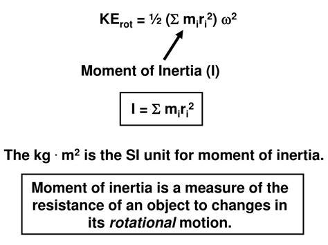 The moment of inertia, otherwise known as the mass moment of inertia, angular mass, or most accurately, rotational inertia, of a rigid body is a quantity that determines the torque needed for. PPT - Rotational Motion and Angular Momentum PowerPoint ...