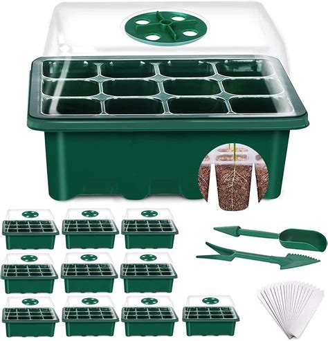 Yaungel Seed Trays 10 Pack 120 Cells Propagator Growing Thicken
