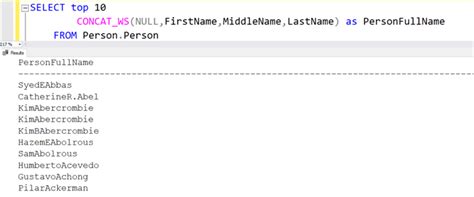 Select yourcolumnname1,group_concat(yourcolumnname2 separator 'yourvalue') as anyvariablename from yourtablename group by yourcolumnname1 perform group by on the basis of id and concatenate the strings using group_concat() function in mysql. CONCAT SQL Function in SQL Server