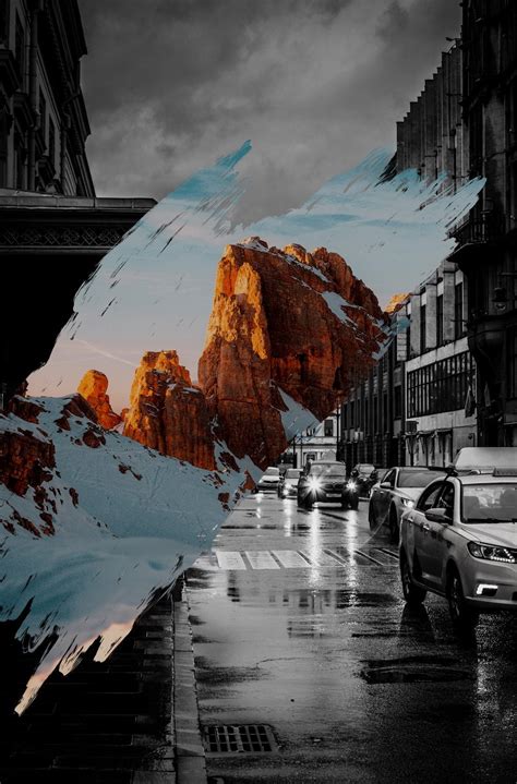 Surreal Mountain And City Scape Art Digital Download Etsy