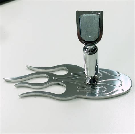 Universal Polished Aluminum Interior Rear View Mirror Flame Hot Rat