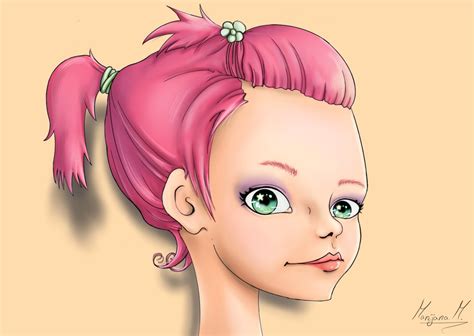 Pink Hair Girl Illustration Drawings Art