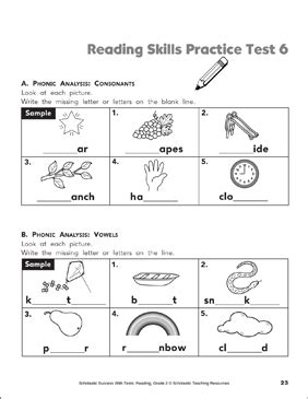 You can print or photocopy for your students. Reading Skills Practice Test 6 (Grade 2) | Printable Test Prep and Tests