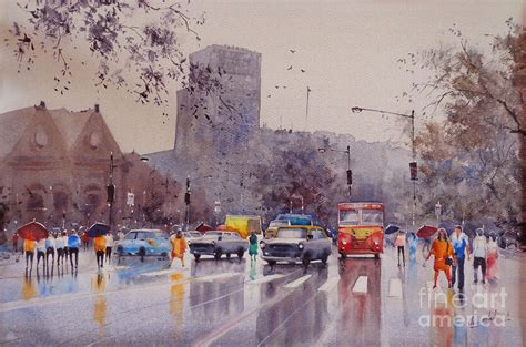 Mumbai In Rain 1 Painting By Shailesh Sonawane Fine Art America