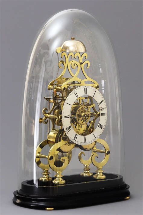 Quality Double Fusee Skeleton Clock With Dome By Ab Savory And Sons