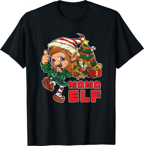 Mama Elfe Weihnachten Geschenk Partnerlook Weihnachtselfe T Shirt Amazon De Fashion