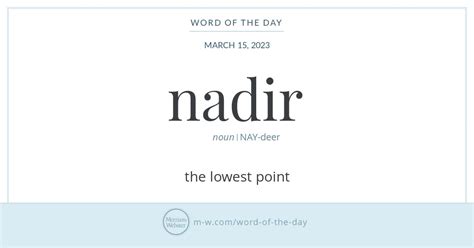 Word Of The Day Nadir Merriam Webster