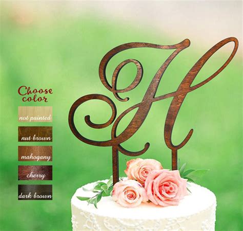 H Cake Topper Letter Cake Topper Cake Topper Wedding Initial Cake