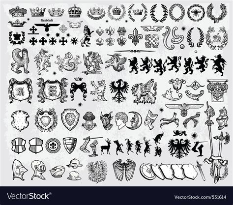 Set Of Heraldic Elements Royalty Free Vector Image