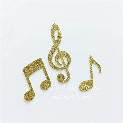 Glitter Music Notes Die Cuts Glitter Music Notes Confetti Etsy