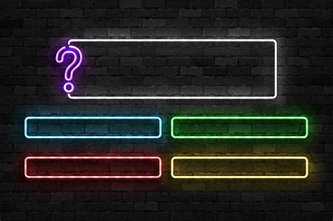 Vector Realistic Isolated Neon Sign Of Quiz Frames Logo For Template