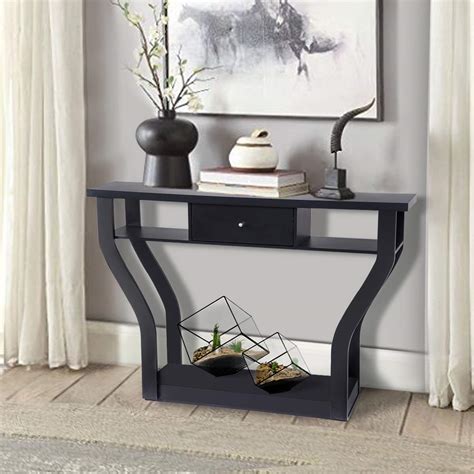 Entry Tables Black Giantex Console Hall Table For Entryway Small Space