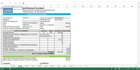 Excel Apps Excel Nomina Plantilla En Excel Colombia