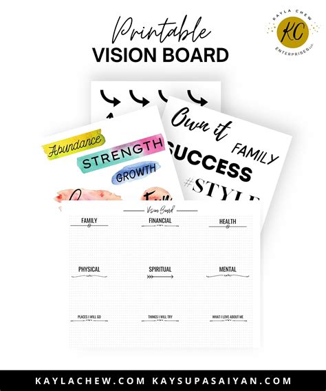 Printable Vision Board Kit Goal Planners Vision Board Etsy In 2022