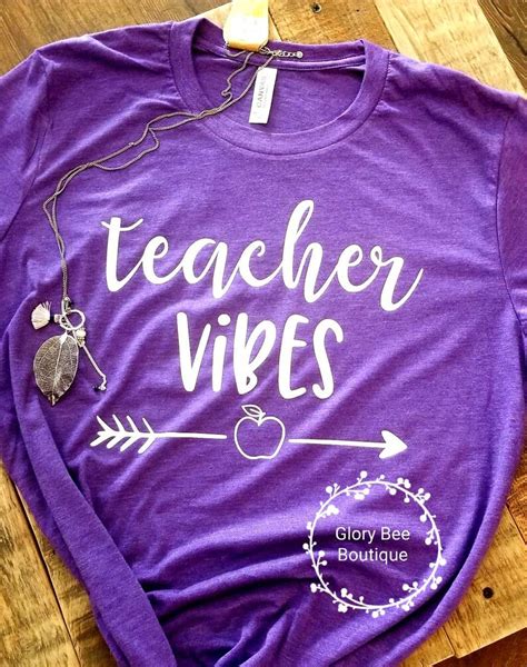 Teacher Tshirt Teacher Vibes Teacher Shirt Teacher Vinyl Etsy