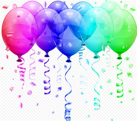 Balloons And Confetti Background Clipart