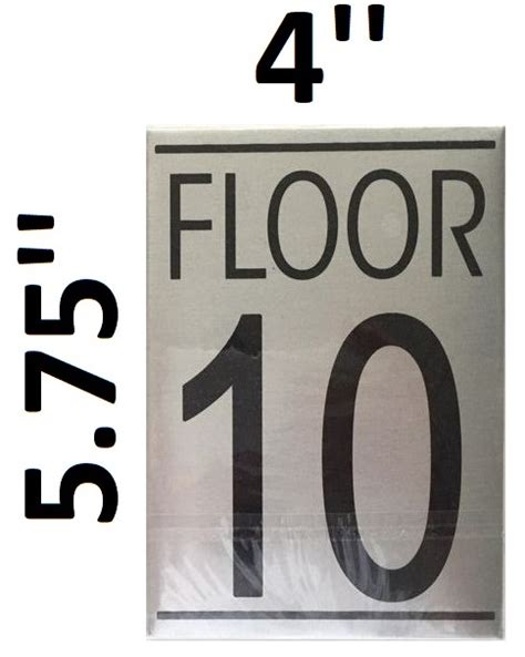 Nyc Hpd Floor Number Ten 10 Sign Brushed Aluminum 575x4 Hpd
