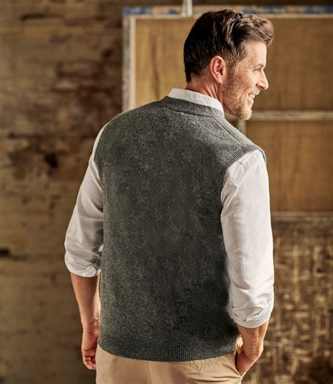 Grey Marl Lambswool Knitted Waistcoat Woolovers Au