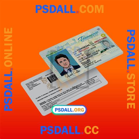 Tennessee Driver License Psd Template V3
