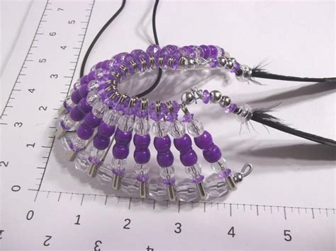 Beaded Headdress Purple And Clear Etsy Safety Pin Jewelry Patterns