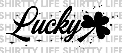 Lucky Svg Lucky Typography Design Svg Png  Four Leaf Etsy
