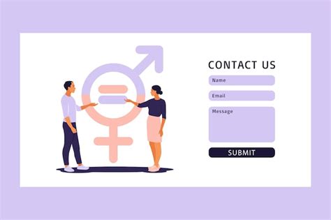 Premium Vector Gender Equality Concept Contact Us Form For Web Men