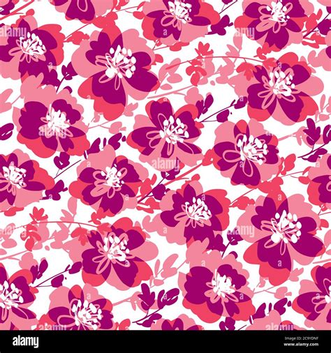 Active Dynamic Shabby Pink Floral Seamless Pattern For Fabric Textile