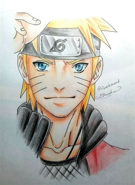 Naruto Uzumaki Pencil Colour Drawing By Me Anime Drawings Sketches