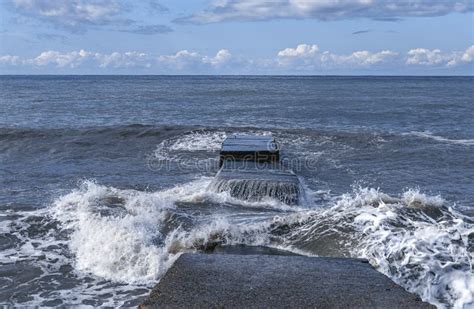Sochi Breakwater At The Sea Sea Waves Stock Photo Image Of Beach