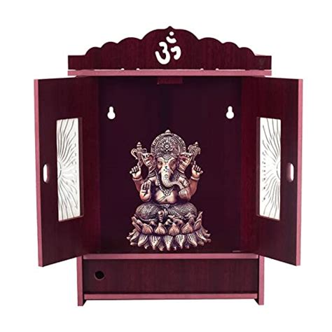 Avad Wooden Readymade Wall Hanging Puja Temple For Home God Stand For