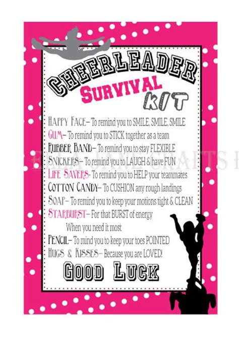 But, as i entered international competitions and got good results, many people got to know more about it and came to cheer for me. Cheerleading Survival Kits- Cheer Gifts- PDF file Instant ...