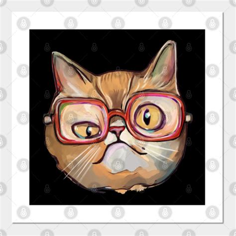nerd and geek cat in glasses nerds poster e stampa artistica teepublic it