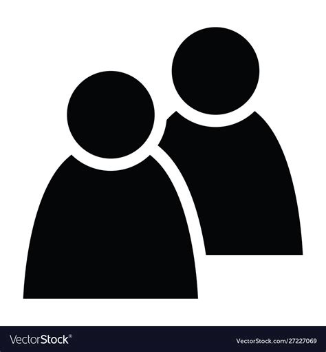 2 People Tandem Icon Group Persons Simplified Vector Image